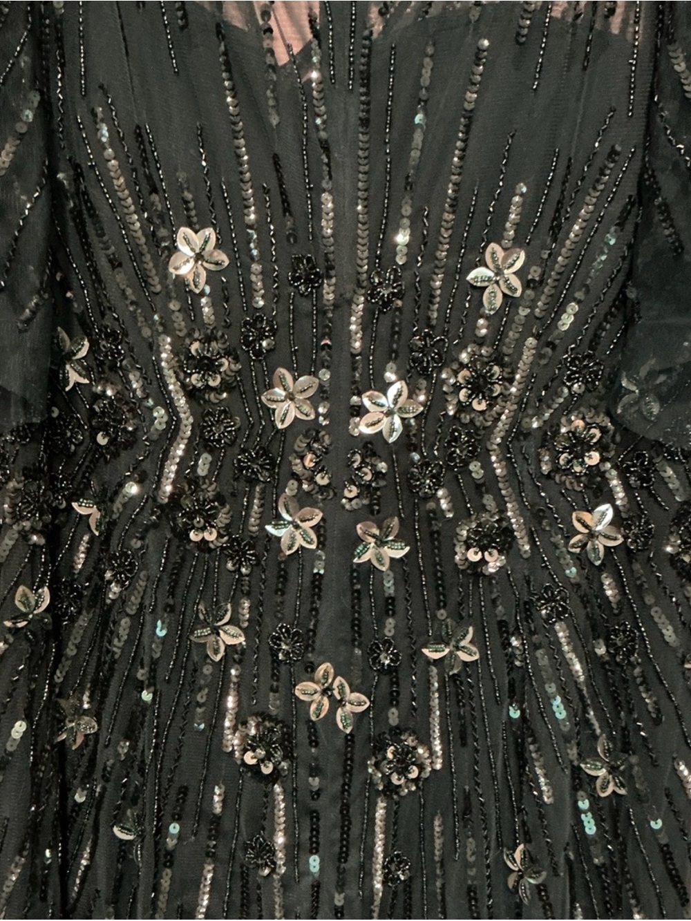 Embellished Teal Maxi Dress with Sheer Capelet - Picture 9 of 10